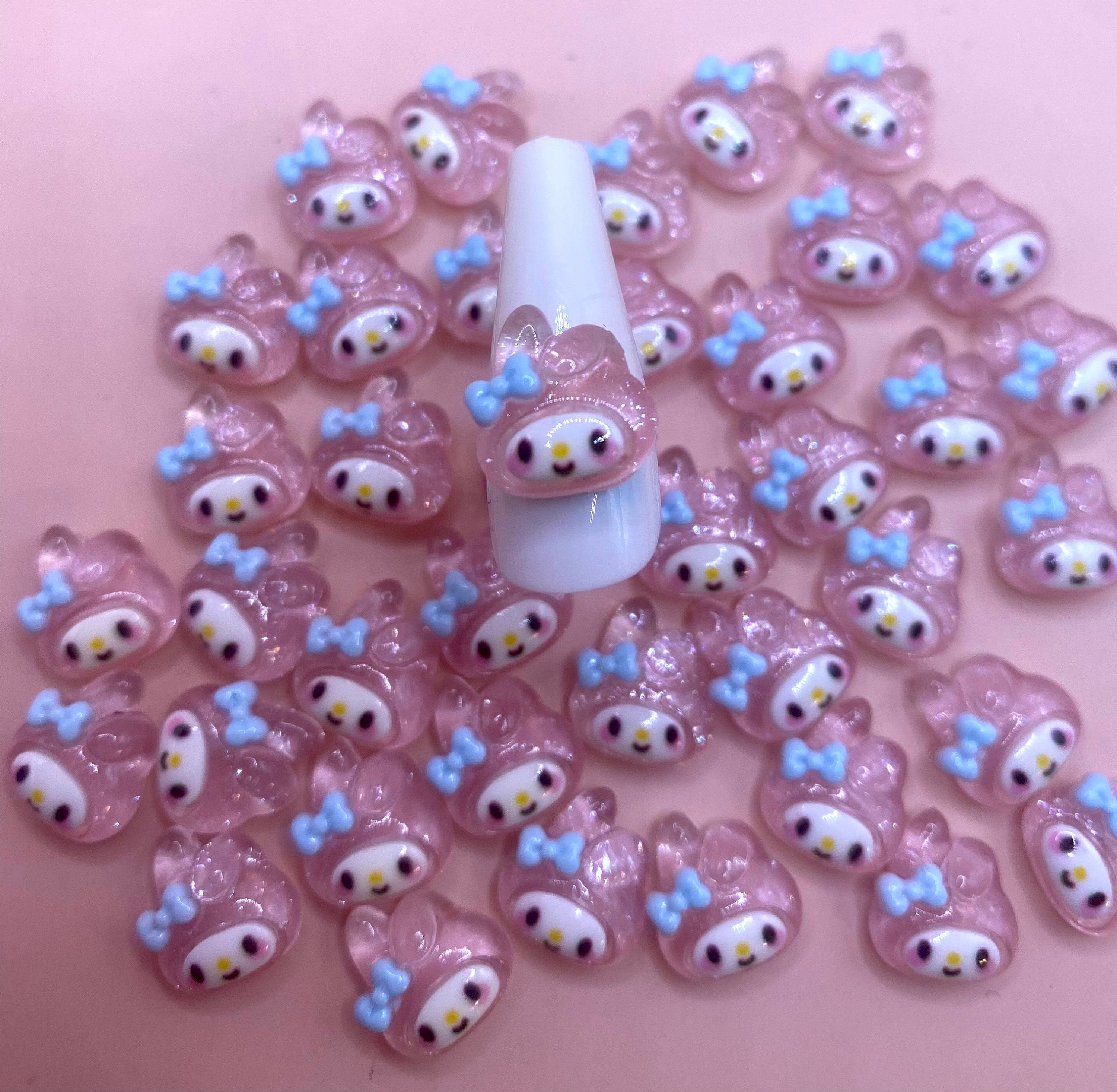 10pcs Kawaii Hello Kitty Nail Charms - Small Size 1cm Each - Free Ship!