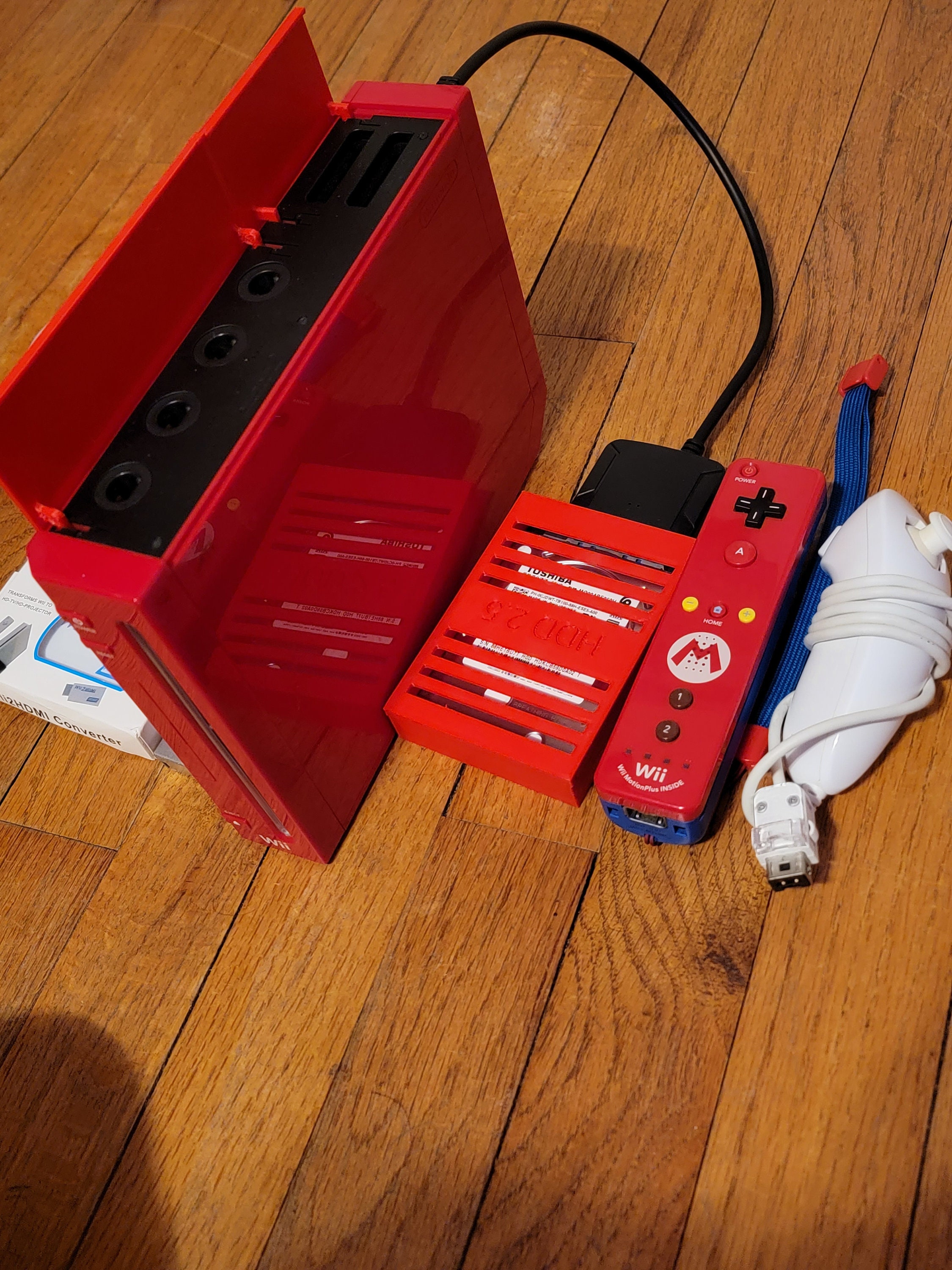 Modded Wii Console in Limited Edition Red W/500gb External HDD Etsy Canada