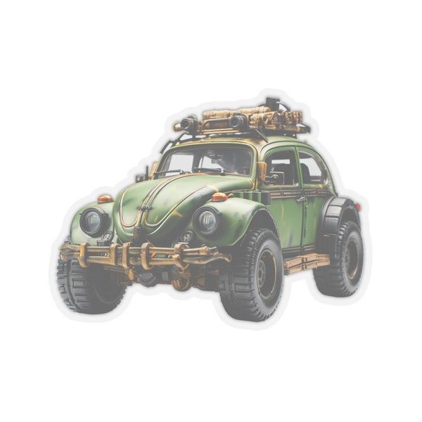 Classic bug sticker vintage off road rally car decal retro green gift for racing enthusiast fast German beetle Baja mexico motor sport cool