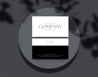 Elegant Business Card Template, INSTANT DOWNLOAD, Editable Business Cards, Minimalist Business Cards, Printable Business Cards