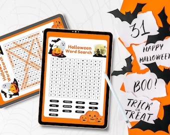 Halloween Word Search, Halloween Word Find For Kids, Printable Halloween Activity, Halloween Classroom Activity, Kids Halloween Word Search