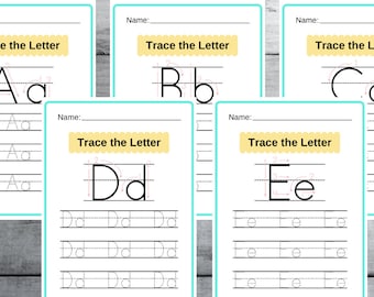 Alphabet Tracing Worksheets A-Z ,ABC Tracing Workbook ,Handwriting Letters Tracing, Printable Preschool & Kinder Worksheets, Alphabet Trace