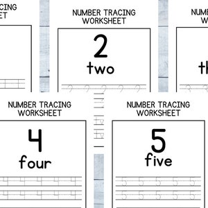Graustufen-Zahlenverfolgungs-Arbeitsblatt, druckbare Zahlen 1-10-Arbeitsblätter für Vorschule, Handschriftübungen, Mathe-Arbeitsblätter im Kindergarten
