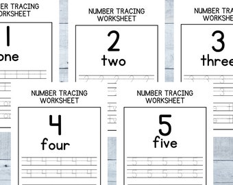 Foglio di lavoro per tracciare i numeri in scala di grigi, Fogli di lavoro per tracciare numeri stampabili 1-10 per la scuola materna, Esercizi di scrittura a mano, Fogli di lavoro per matematica per la scuola materna