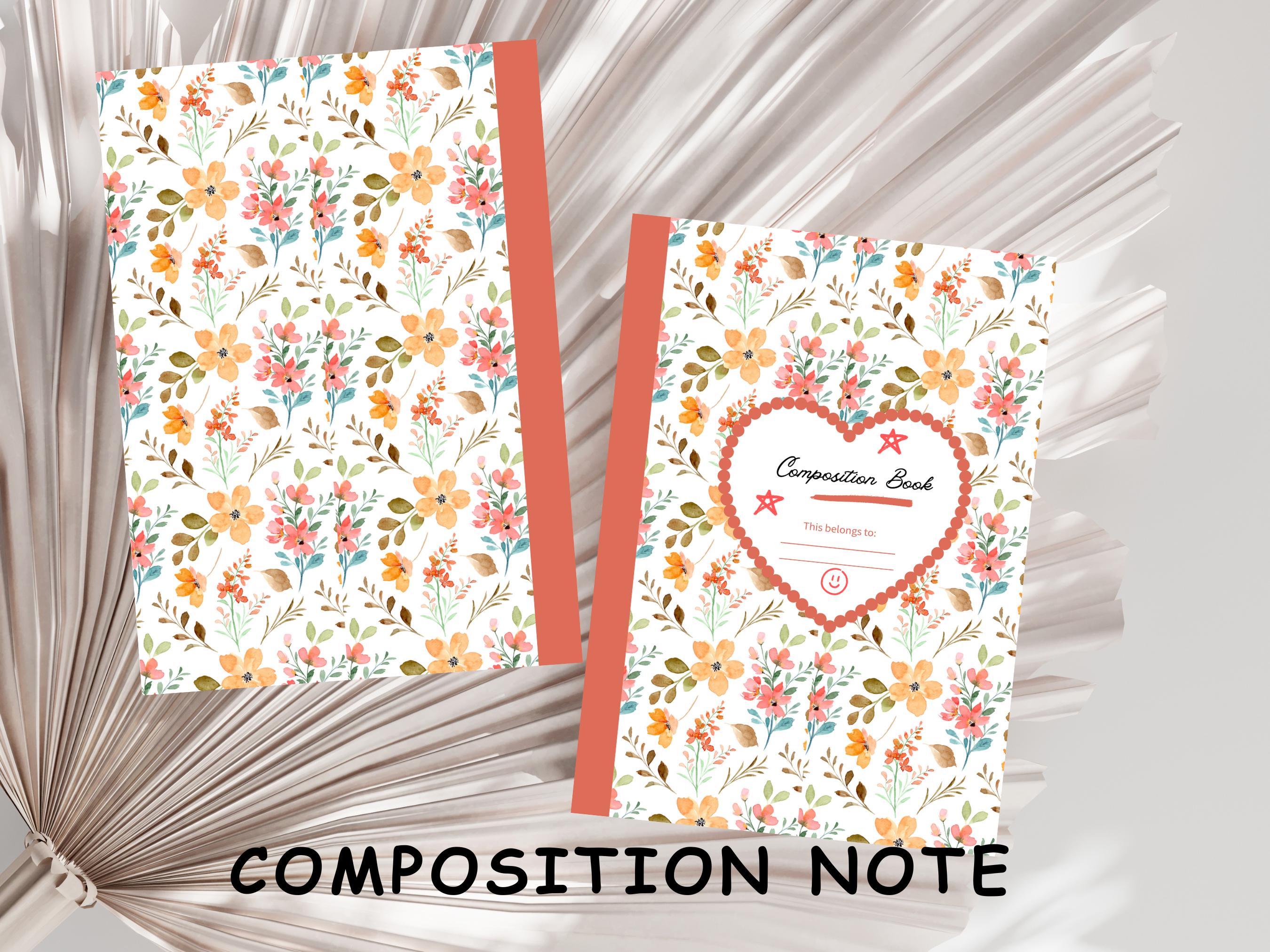 Digital Composition Notebook, 120 Composition Book With Front and Back ...