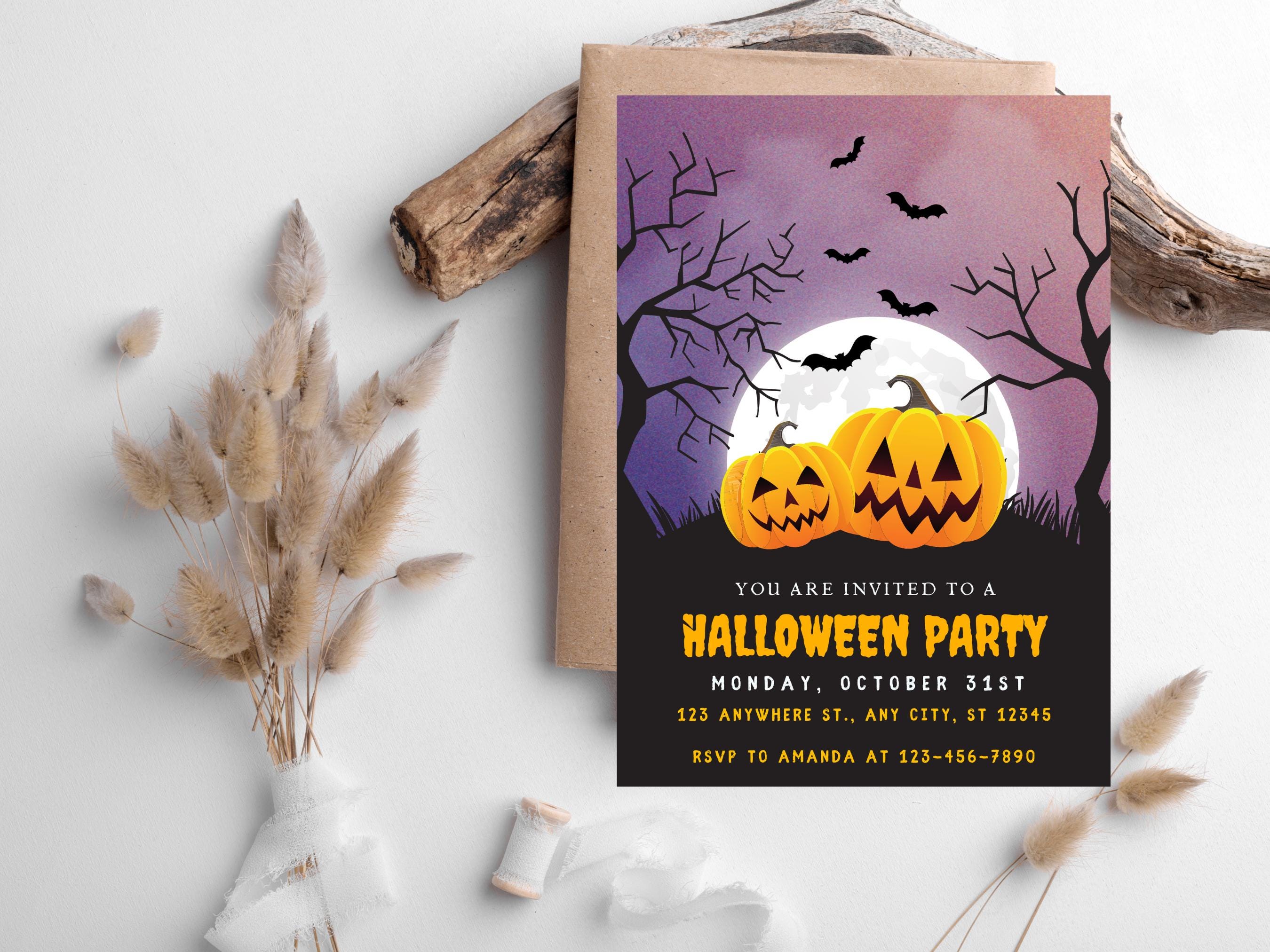 Editable Halloween Invitation - Etsy
