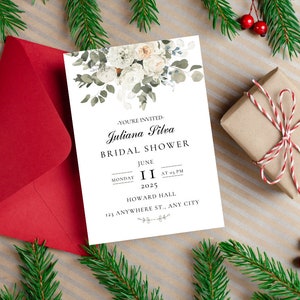 Greenery Bridal Shower Invitation, Botanical Bridal Shower Invite, Greenery Bridal Shower, Editable Bridal Shower Template, Greenery