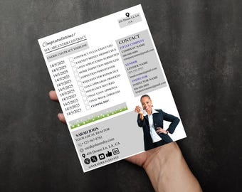 Under Contract Timeline, Real Estate Closing Timeline, Real Estate Closing Day Checklist, Contact Information Sheet, Real Estate Home Buyer