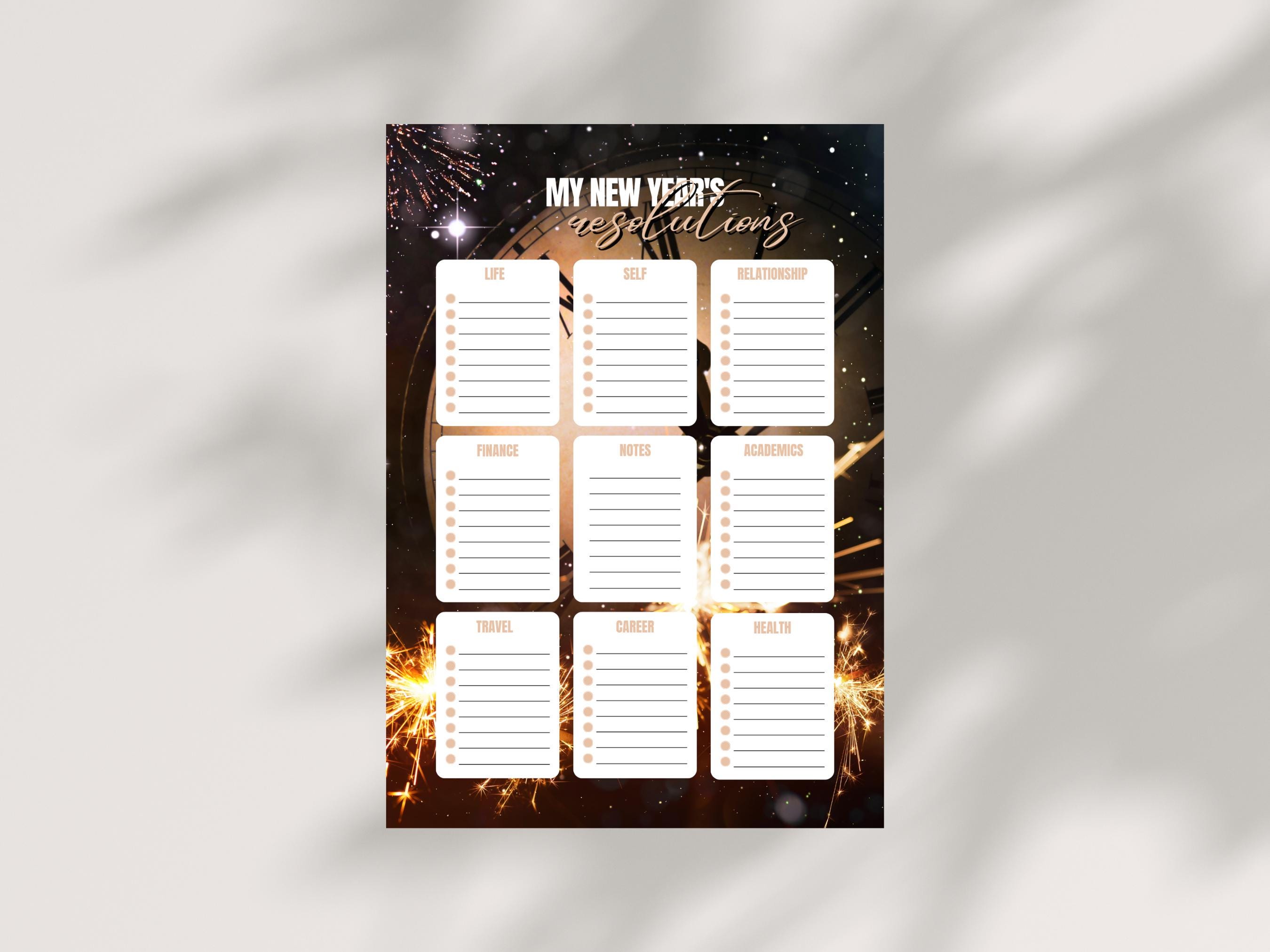 2025 New Years Resolution Planner, Goal Setting Worksheet New Year ...
