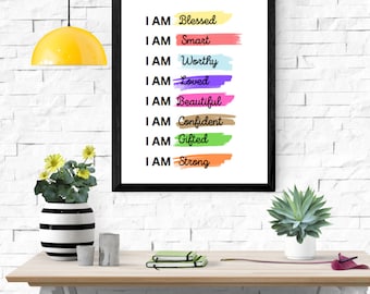 Affirmation wall art | Affirmation wall art print| printable wall art| home decor | affirmation printable wall art | digital download