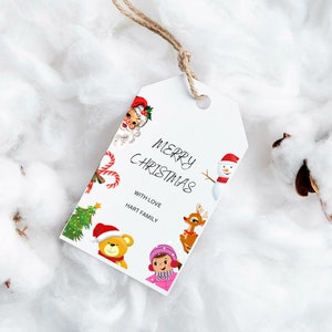 Merry Christmas Gift Tags, Editable Christmas Favor Tags, Holiday Gift Tag, Merry Christmas Holiday Tags, Printable Merry Christmas Gift