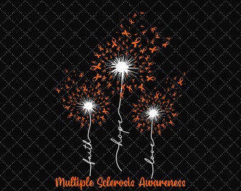 Dandelion Faith Hope Love Png, MS Multiple Sclerosis Awareness Png, Awareness Dandelion Png, Dandelion Png, Multiple Sclerosis, MS Awareness