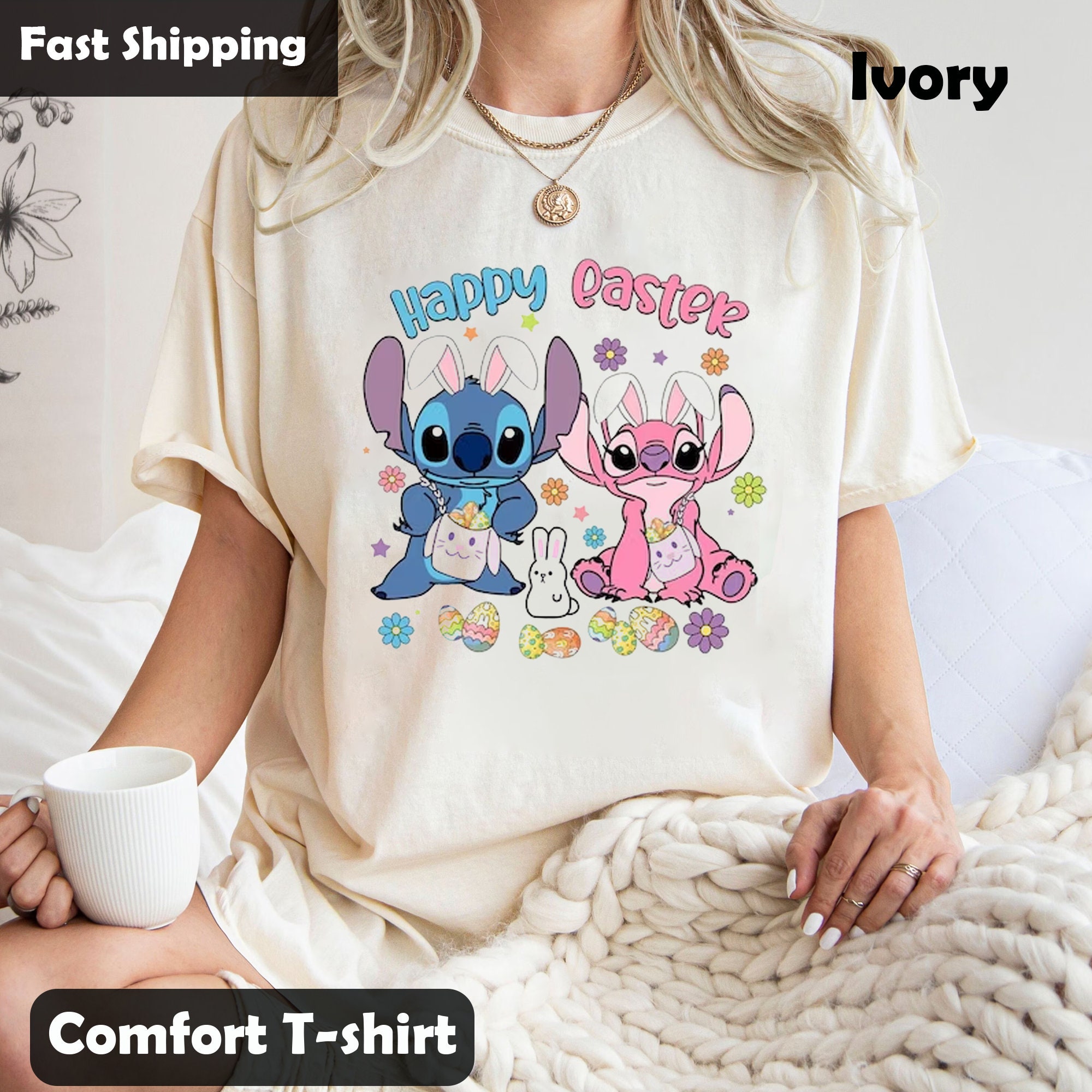 Discover Stitch Happy Easter Shirt, Easter Shirt, Retro Shirt
