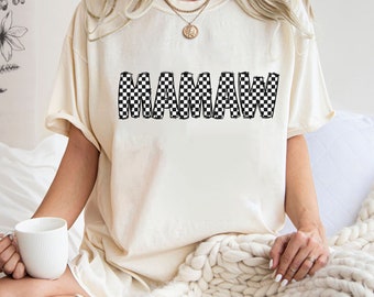 Checkered Mamaw Shirt, Retro Mamaw Shirt, Mother’s Day Gift, Mom Life Shirt, Motherhood Shirt, Mamaw Shirt, Mom Gift, Best Gift for Mom