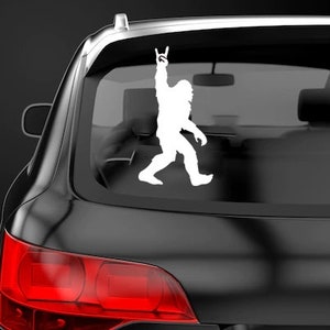 Bigfoot Rock On Sticker Decal Label Yeti Decal Sasquatch Sticker Outdoors Mountains decal Bigfoot Bumper Sticker Camping Label Fish Label