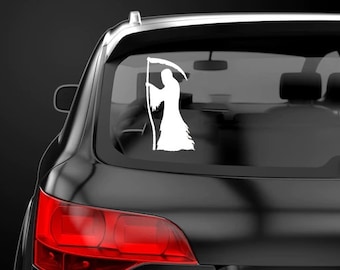 Grim Reaper Sticker Death Decal Scythe Label Grim Sticker Reaper Decal Halloween Label Grave Yard Sticker  Black Cloak Decal After Life
