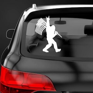 Bigfoot American Flag Sticker Decal Label Yeti Decal Sasquatch Sticker Outdoors Mountains decal Bigfoot Bumper Sticker Patriot Decal USA