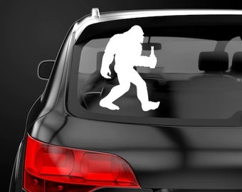Bigfoot Holding Bottle Vinyl Sticker Decal Label Yeti Decal Sasquatch Sticker Outdoors Mountains decal Bigfoot Bumper Sticker Camping Label