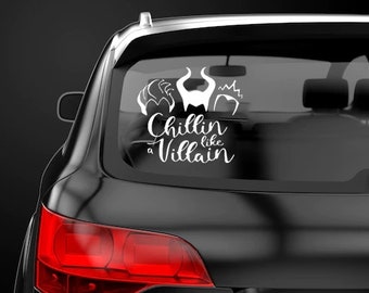 Chillin Like A Villain-klistermärke, dekaletikett, Disney-skurk-klistermärke, ond drottning-dekal, Ursula Maleficent-etikett, lagmål-klistermärke
