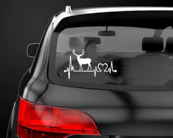Hjortmula hjärtslag klistermärke dekal etikett hjortälskare klistermärke hjortjägare etikett utomhus jakt dekal mula hjort klistermärke horn klistermärke trofé
