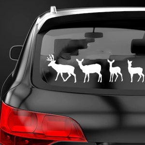Deer Family Decal Sticker Label Family Window Sticker Doe Buck Label Fawn Decal Hunting Outdoors Sticker Mule Deer Label Multiple Deer