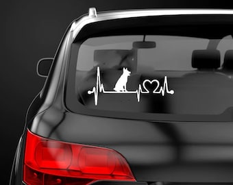 German Shepard Heartbeat Decal Sticker Label Shepard German Lover Decal Dog Lover Label German Lover Sticker K9 Label Good Dog Decal Doggy