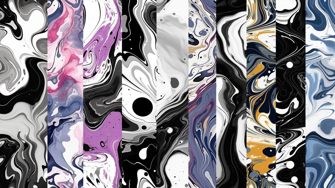 10 Marbled Ink Patterns Digital Paper 3000x3000 PX - Etsy