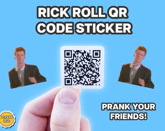 rickroll qr code sticker Waterproof Sticker 3 Bumper Sticker