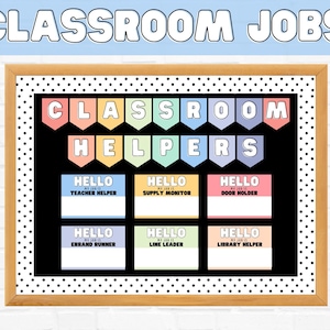 Pastel Rainbow Classroom Jobs