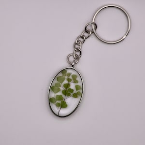 Silver Fern Resin Keyring / Keychain