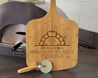 Personalized Pizza Peel and Pizza Cutter, Custom Pizza Paddle, Engraved Pizza Server, Personalized Pizza Board, Father's Day Gift Pizza