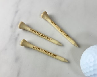 Custom Father's Day Golf Tees Custom Made, Bamboo Personalized Golf Tees Laser Engraved 2.75 inches, Fathers Day Golf Gift, Custom Golf Tees