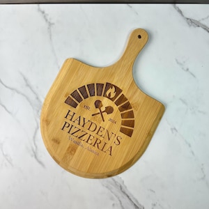 Personalized Pizza Board and Pizza Cutter, Custom Pizza Paddle, Engraved Pizza Server, Personalized Pizza Stone, Custom Dad Birthday Gift