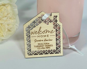 Personalized Welcome Home Realtor Gift Tag Ornament, Realtor Gift Tag, Real Estate Agent Closing Gift Ornament