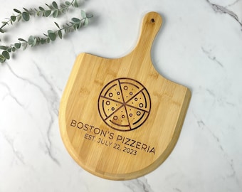 Personalized Pizza Peel Pizza Cutter, Pizza Stone Housewarming Gift, Custom Pizza Paddle, Engraved Pizza Server, Personalized Pizza Board