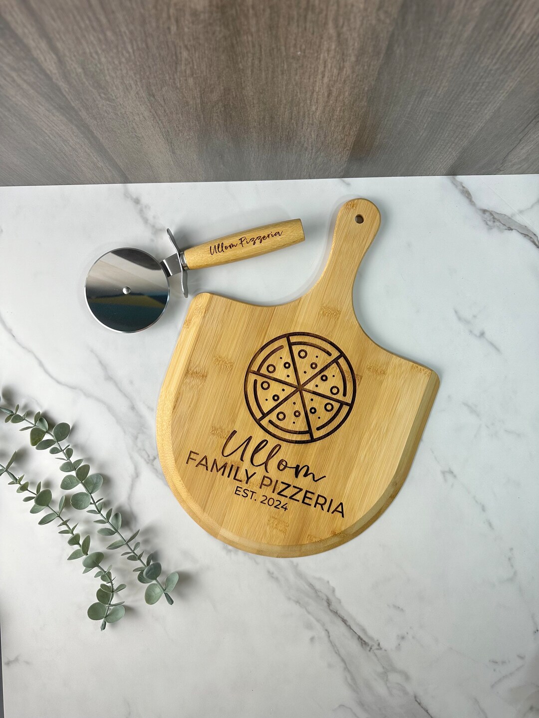 Personalized Pizza Server and Pizza Cutter, Engraved Pizza Server ...