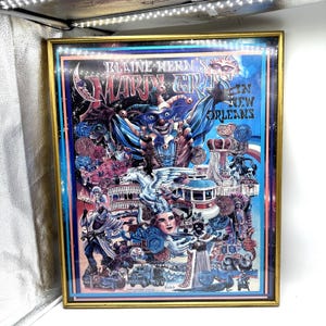 Cartel publicitario enmarcado de Frolich & Blaine Kern de Mardi Gras en Nueva Orleans, 1982