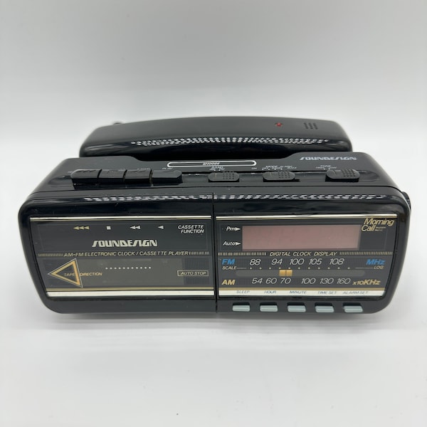 Vintage SoundDesign 7580BLK Clock Radio Cassette Player Landline Tested & Works