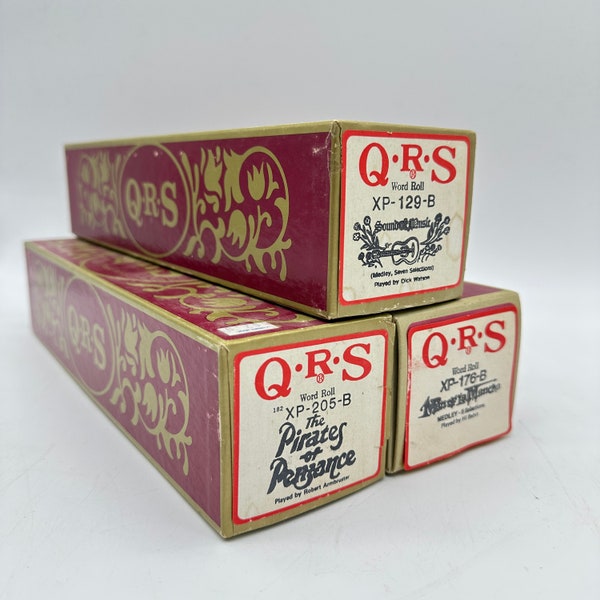 QRS Piano Roll Lot Of 3: The Pirates Of Penzance,Man Of La Mancha,Sound Of Music