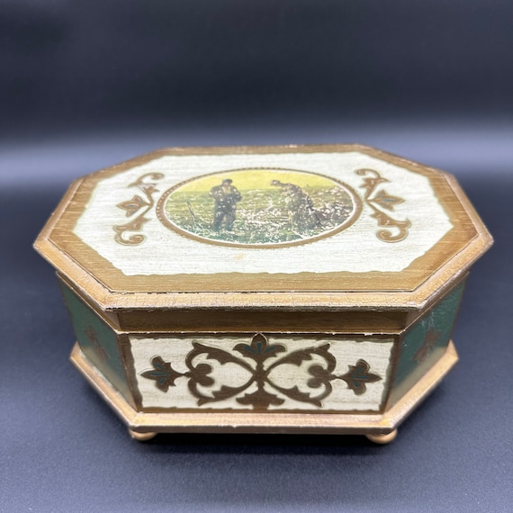 Vintage Florentine Jewelry Box, Gold and White, Wooden – The House of  Hanbury