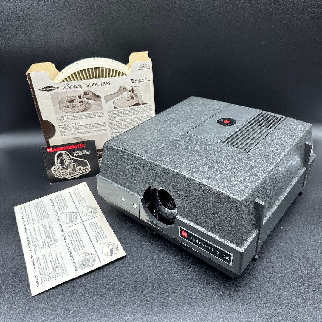 GAF 1960s 660 2x2 Slide Projector Rototray Slide Tray Tested