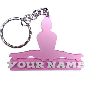 Personalized Gymnastics Keyring – 3D Printed Custom Name Keychain