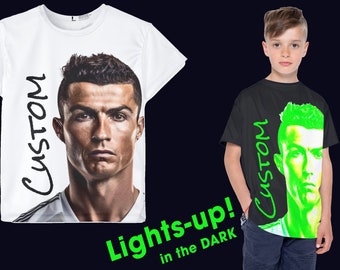 Leuchtet im Dunkeln! - Benutzerdefiniertes cr7 Cristiano Ronaldo Kids Sports Jersey (AOP) Geschenk für Fußballfans