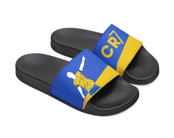 CR7 Cristiano Ronaldo - Sandálias Slide PU Juvenil fãs de futebol