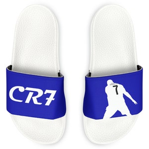 cr7 Cristiano Ronald Soccer Youth PU Slide Sandals for sports fans kids and men