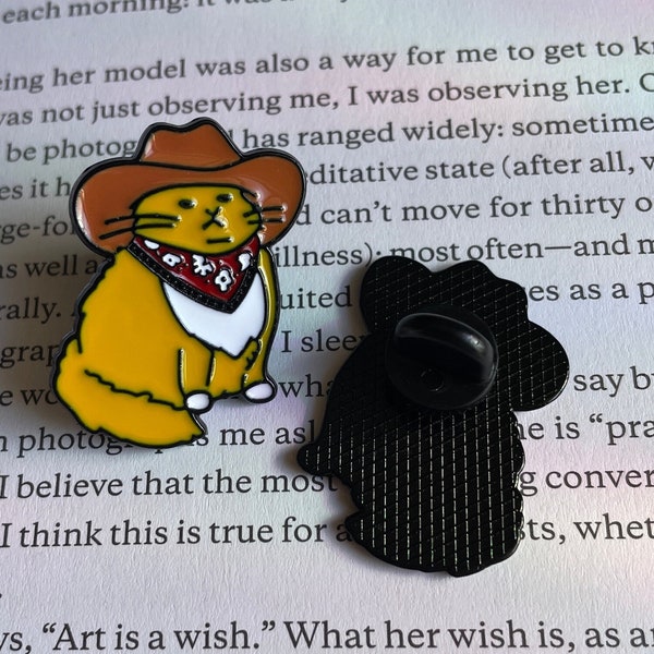 Cowboy Hat Cat Enamel Pin, Country, Accessory Enamel Pin, Cowboy Hat