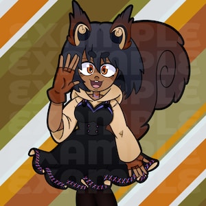 Premade PNGtuber Model - &quot;Aika&quot; Squirrel Girl (Animated Ears/Mouth)