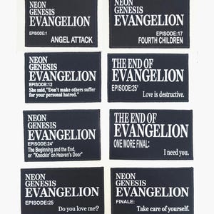 Animetext-avsnittsmärken, japansk anime-märke, mecha-anime-märke, DTF-/screentryckta märken, sy-på-märken