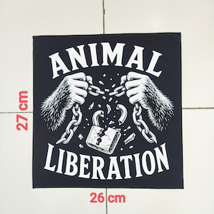 Animal Liberation Backpatch | Large Sew On Patch | Vegan Activist Crust Punk Jacket Patch