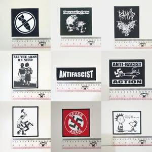 No War Patch, No Bomb Patch, Anti War Patch,  Anti Fascist Patch, Anti Racist Patch, Bash The Fash Patch, Anti Nazi patch, Sew On Patch